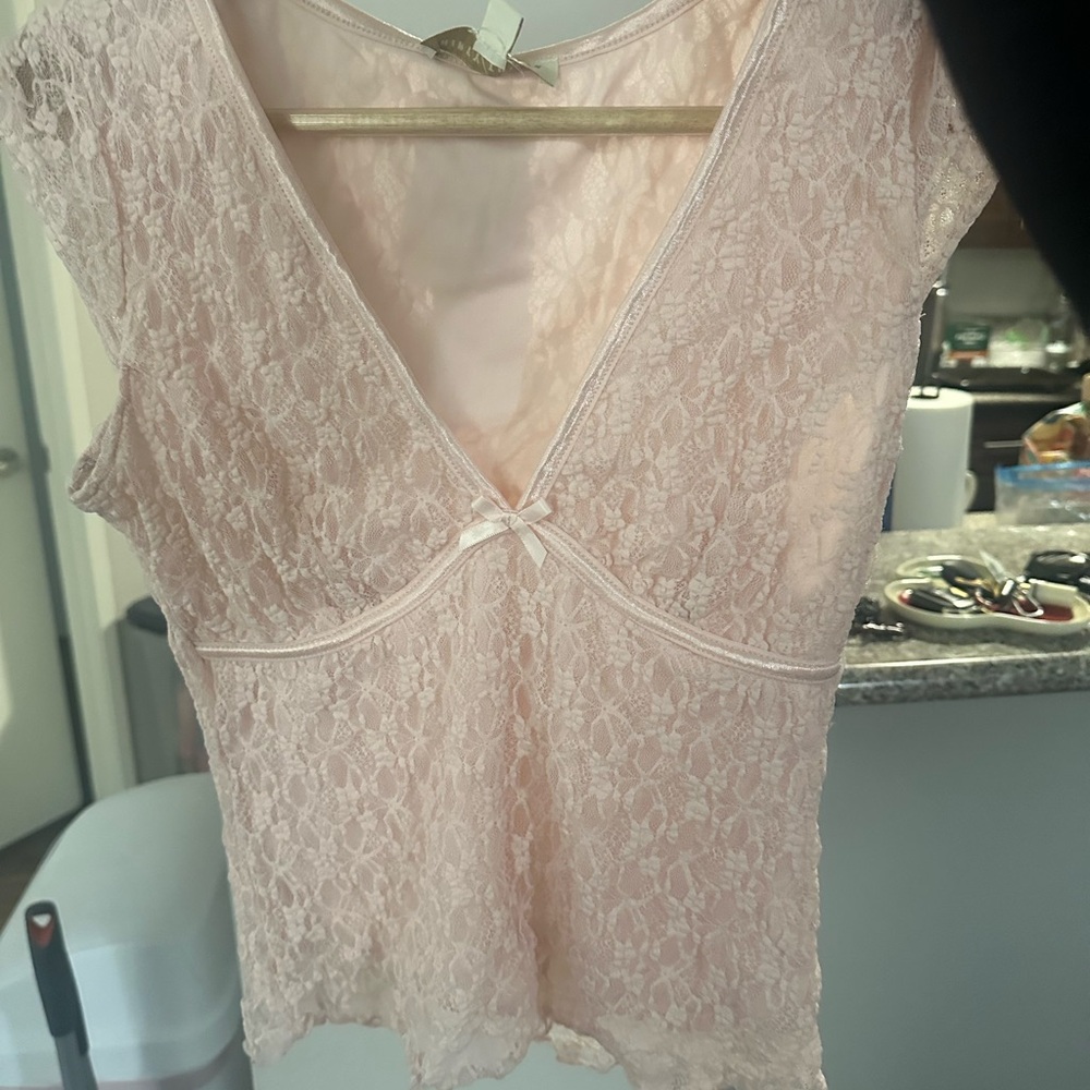 Chic Lace Pink Crop Top